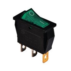 KCD3-101N G/B 220V Перемикач 1 клав. зелений з підсвічуванням TNSy