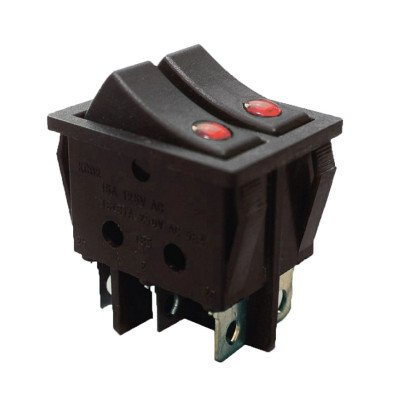 KCD2-2101EN R+R/B 220V Перемикач 2 клав. червоний з підсвіткою TNSy, TNSy5500816