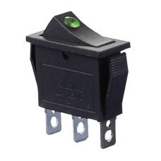 KCD3-101EN G/B 220V Перемикач 1 клав. зелений з підсвічуванням TNSy