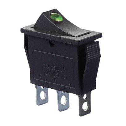 KCD3-101EN G/B 220V Перемикач 1 клав. зелений з підсвічуванням TNSy, TNSy5500835