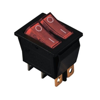 KCD2-2101N R+R/B 220V Переключатель 2 клав. красный с подсветкой TNSy, TNSy5500810