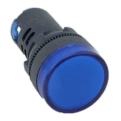 Лампа AD22DS d22mm 12В AC/DC синій TNSy, TNSy5502202
