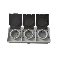 Розетка накладна 3-а з/к IP54 TNSy SURFACE