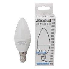 Светодиодная лампа LED Bulb-C37-6W-E14-220V-6500K-630L GOLDEN TNSy