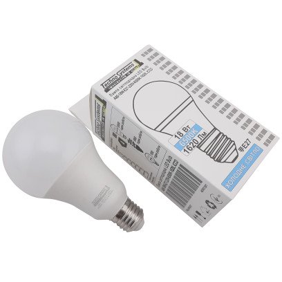 Светодиодная лампа LED Bulb-A80-18W-E27-220V-6500K-1620L GOLDEN TNSy, TNSy5000257