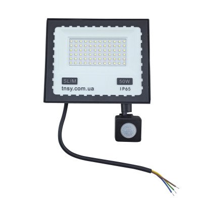 Прожектор LED 50W ULTRA Slim 220V 4500Lm 6500K IP65 з датчиком руху TNSy, TNSy5000516