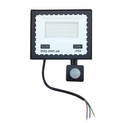 Прожектор LED 30W ULTRA Slim 220V 3000Lm 6500K IP65 з датчиком руху TNSy, TNSy5000515