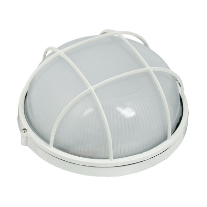 Светильник НПП1102-100W-E27-IP65 круг белый с решеткой TNSy, TNSy5000573