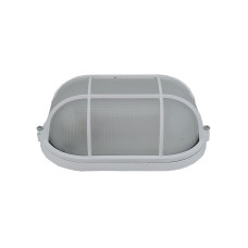 Світильник НПП1202-100W-E27-IP65 овал білий з решіткою TNSy