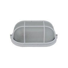 Світильник НПП1202-100W-E27-IP65 овал білий з решіткою TNSy