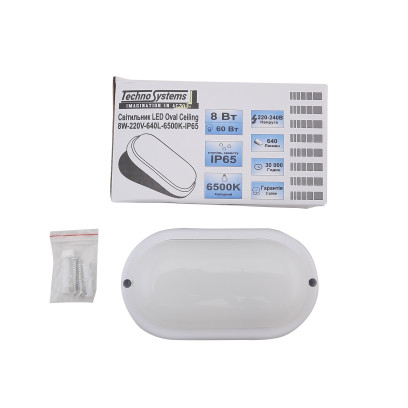 Світильник LED Oval Ceiling 8W-220V-640L-6500K-IP65 TNSy, TNSy5000505