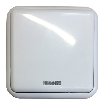 Вимикач зовн. устан. 1-кл. з підсвіткою білий IP20 TNSy Lemur TNSy, TNSy5000978