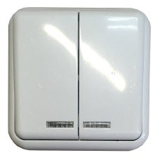 Выключатель внеш. устан. 2-кл. с подсветкой белый IP20 TNSy Lemur TNSy