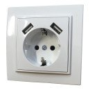 Розетка вн. устан. 1-а з/к з 2 USB 2.1A біла IP20 TNSy Malta, TNSy5000972