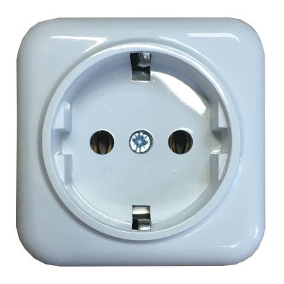 Розетка зовн. устан. 1-а з/к біла IP20 TNSy Lemur TNSy, TNSy5000982