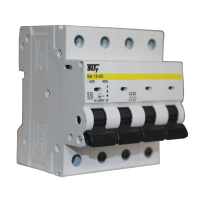 Автоматический выключатель ВА18-60 4Р 25А 6кА х-ка D TNSy, TNSy5504820