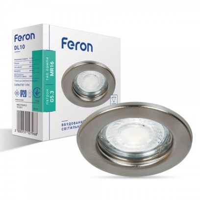 Вбудований світильник Feron DL10 титан, 107