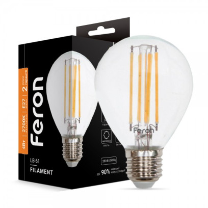 Светодиодная лампа Feron Filament LB-61 4Вт E27 2700K, 4778