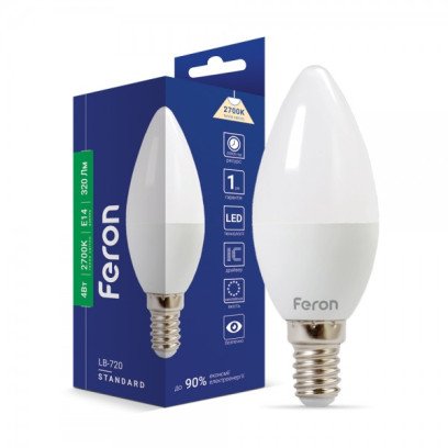 Світлодіодна лампа Feron LB-720 4Вт E14 2700K, 4916