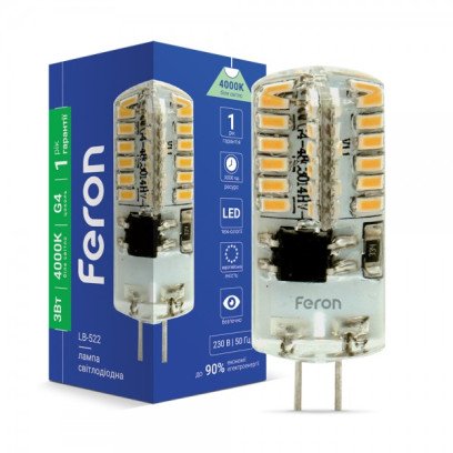 Світлодіодна лампа Feron LB-522 3Вт G4 4000K, 4744