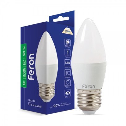 Светодиодная лампа Feron LB-737 6Вт E27 2700K, 5036
