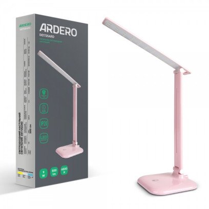 Настільний світлодіодний світильник Ardero DE1725ARD 9 W 6500K рожевий, 7795