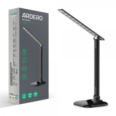 Настольный светодиодный светильник Ardero DE1725ARD 9 W 6500K черный, 7792