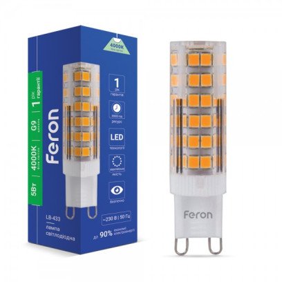 Світлодіодна лампа Feron LB-433 5Вт G9 4000K, 5290