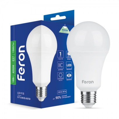 Светодиодная лампа Feron LB-918 18Вт E27 4000K, 7535