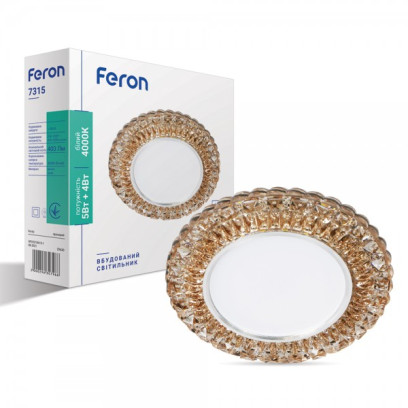 Встраиваемый светильник Feron 7315 с LED подсветкой коричневый, 5880