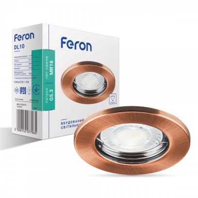 Вбудований світильник Feron DL10 антична мідь, 3484
