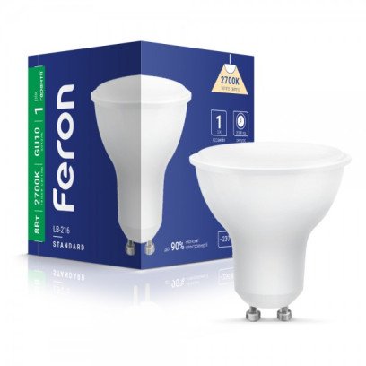 Світлодіодна лампа Feron LB-216 8Вт GU10 2700K, 7311