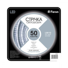 Світлодіодна стрічка Feron SANAN LS612 120SMD/м 12V IP22 50 м білий
