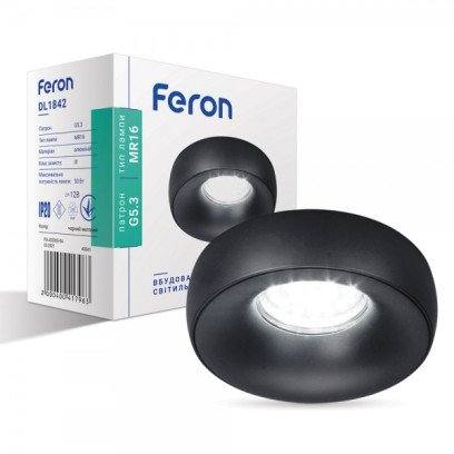Встраиваемый светильник Feron DL1842 черный матовый, 6781
