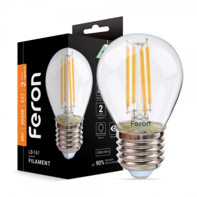 Світлодіодна лампа Feron Filament LB-161 6Вт E27 4000K, 6932