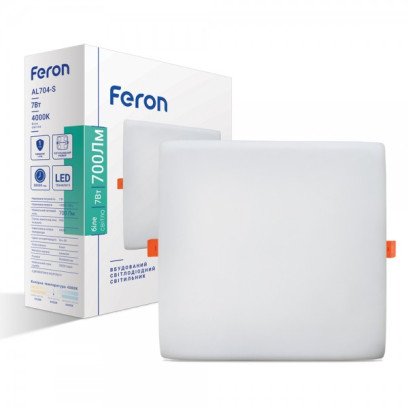 Встраиваемый светодиодный светильник Feron AL704-S 7W 4000К, 7107