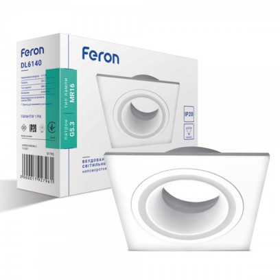Вбудований неповоротний світильник Feron DL6140 білий, 7207