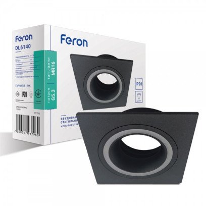 Вбудований неповоротний світильник Feron DL6140 чорний, 7208