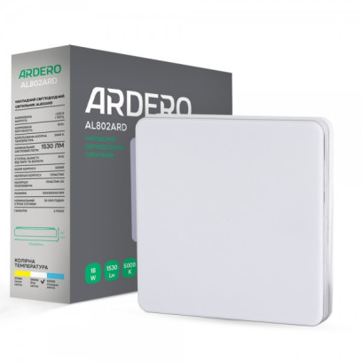 Накладний світлодіодний світильник Ardero AL802ARD 18W квадратний, 7998