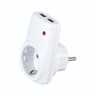 Розетка із заземленням + USB "AXIS", 113-001-0001-010