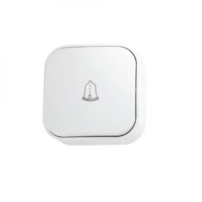 Кнопка дзвінка накладна 10А 250V IP20 білий EVA, 112-001-0004-010