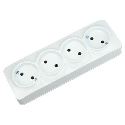4-я розетка без заземления белая POWER MAX-4, 104-008-0003-010