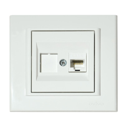 Розетка компьютерная (CAT6) белая MINA, 401-010300-229