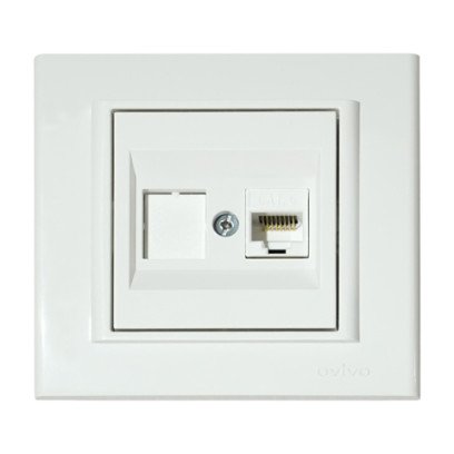 Розетка комп'ютерна (CAT6) біла MINA, 401-010300-229