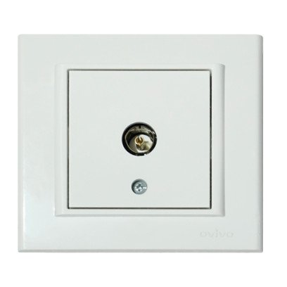 Розетка ТВ проходная белая MINA, 401-010300-224