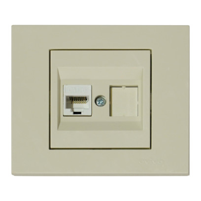 Розетка компьютерная (CAT6) кремовая GRANO, 400-020300-229