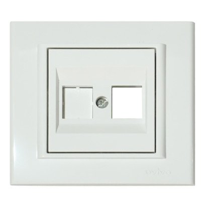 Розетка комп'ютерна без конекторів біла GRANO, 400-010300-233