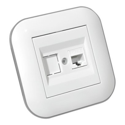 Розетка комп'ютерна (CAT6) LOFT білий+сірий, 404-010303-229