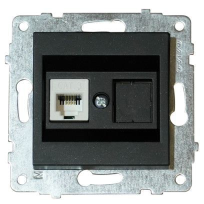 Механізм розетки комп'ютерної (CAT6) GRANO чорний, 600-000317-229
