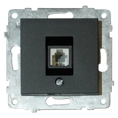Механизм розетки телефонной GRANO черный, 600-000317-221